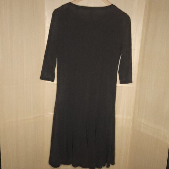 Coldwater Creek Grey New Stretchy Fit Flare Knit Dress Medium - Picture 2 of 7
